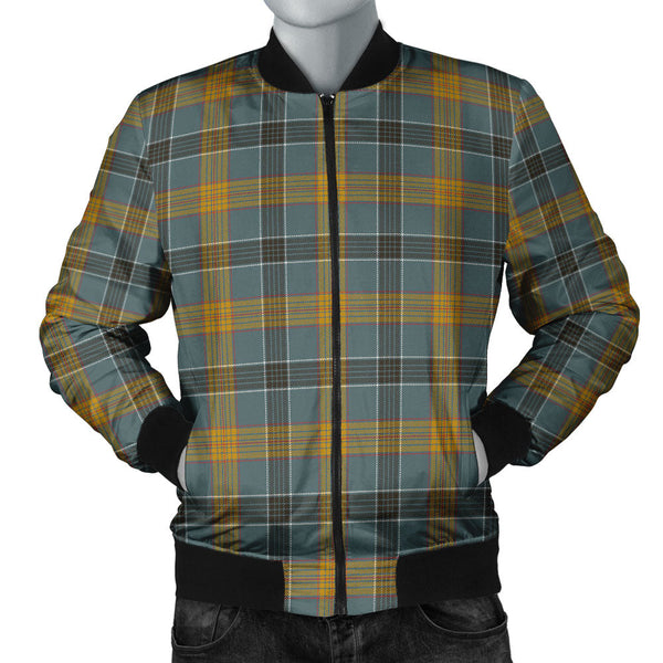 Laing (Lang) Weathered Clan Badge Tartan Bomber Jacket