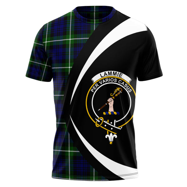 Lammie Clan Badge Tartan T-Shirt Circle Style Personalized