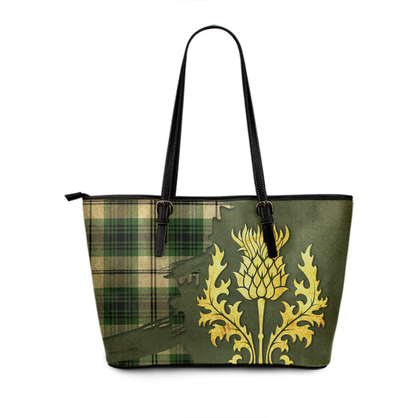 Lamont Dress Ancient Tartan Leather Tote Bag Thistle Oldest Style