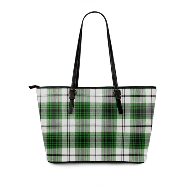 Lamont Dress (MacLamont Dress) Ancient Tartan Leather Tote Bag