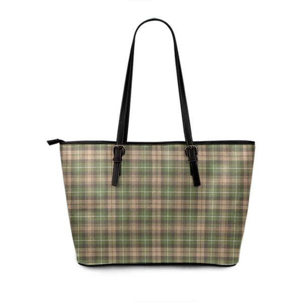 Lamont Heather (MacLamont Heather) Ancient Tartan Leather Tote Bag
