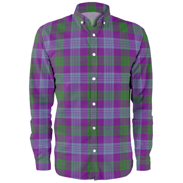 Lang (Laing) Ancient Clan Badge Tartan Long Sleeve Shirt