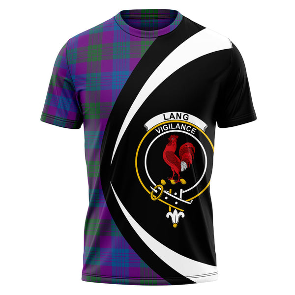 Lang (Laing) Modern Clan Badge Tartan T-Shirt Circle Style Personalized