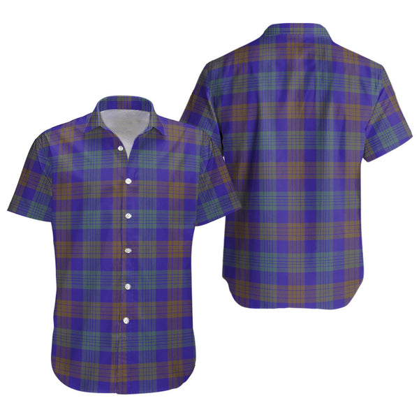 Lang (Laing) Weathered Clan Badge Tartan Short Sleeve Shirt