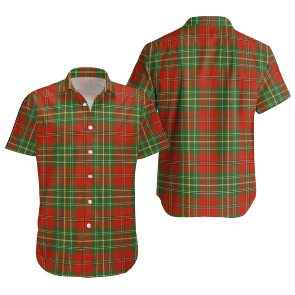 Leask Ancient Clan Badge Tartan Short Sleeve Shirt
