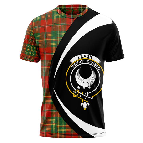 Leask Ancient Clan Badge Tartan T-Shirt Circle Style Personalized