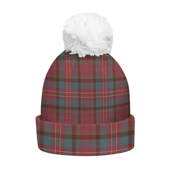 Leighton Weathered Clan Badge Tartan Bobble Beanie Hat