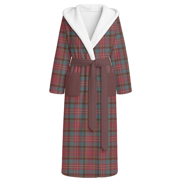 Leighton Weathered Clan Badge Tartan Flannel Hooded Bathrobe
