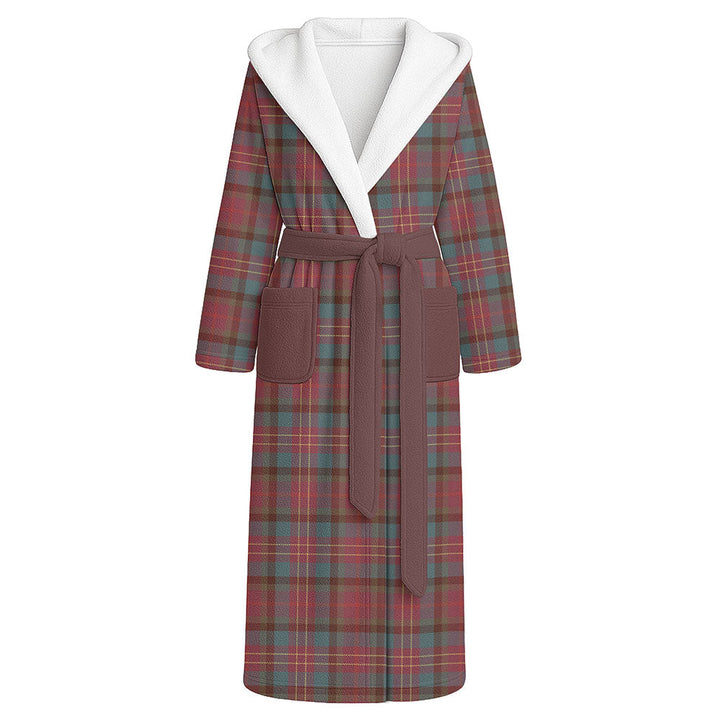Leighton Weathered Clan Badge Tartan Flannel Hooded Bathrobe