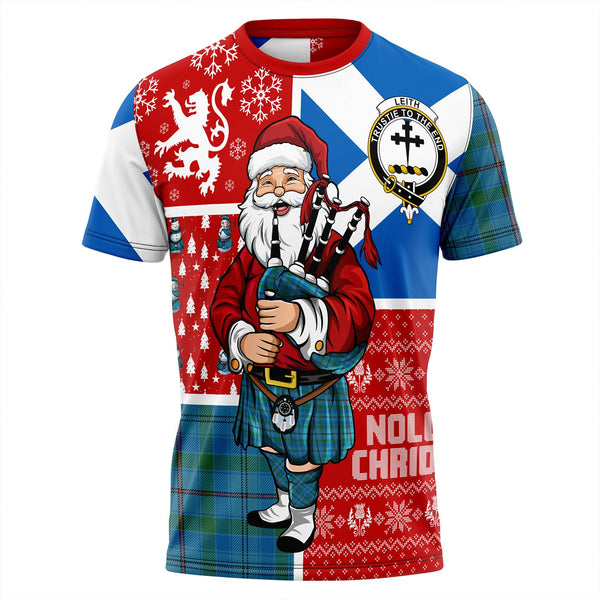 Leith District Ancient Clan Badge Tartan T-Shirt Scotland Christmas Santa