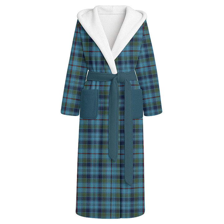 Leith District Modern Clan Badge Tartan Flannel Hooded Bathrobe