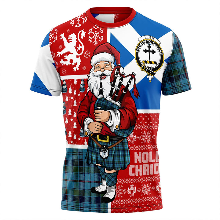 Leith District Modern Clan Badge Tartan T-Shirt Scotland Christmas Santa