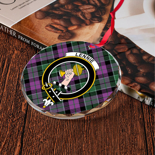 Lennie Ancient Clan Badge Tartan Glass Ornament