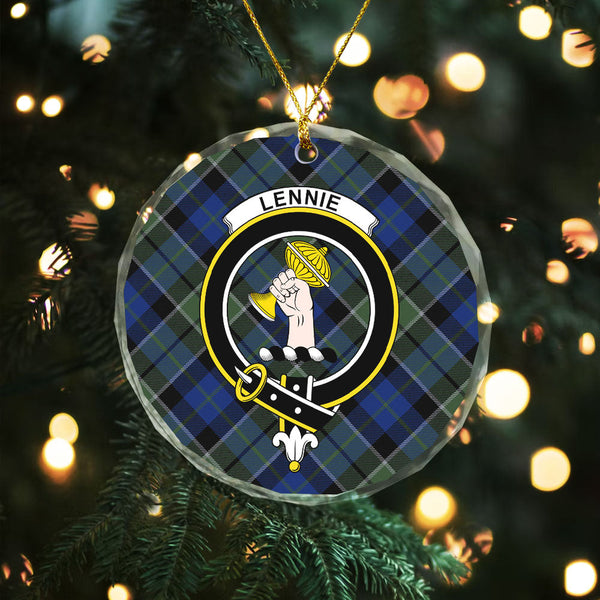Lennie Modern Clan Badge Tartan Glass Ornament