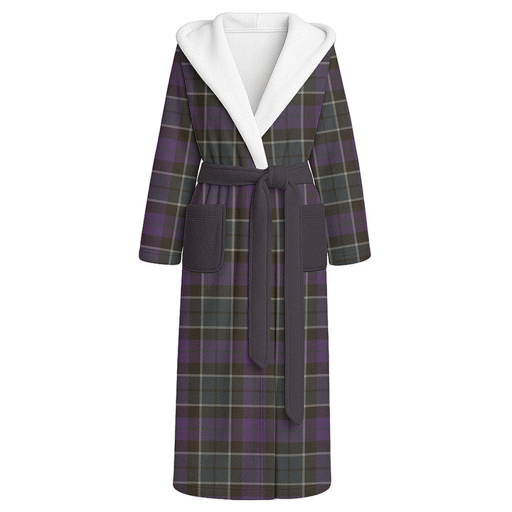 Lennie Weathered Clan Badge Tartan Flannel Hooded Bathrobe