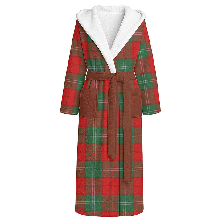 Lennox Modern Clan Badge Tartan Flannel Hooded Bathrobe