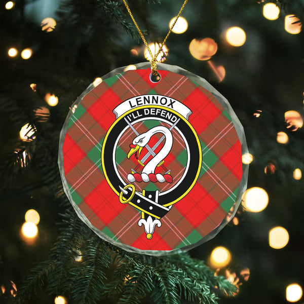 Lennox Modern Clan Badge Tartan Glass Ornament