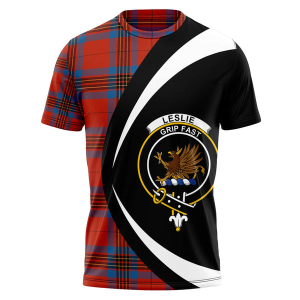 Leslie Ancient Clan Badge Tartan T-Shirt Circle Style Personalized
