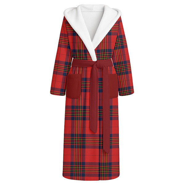 Leslie Modern Clan Badge Tartan Flannel Hooded Bathrobe