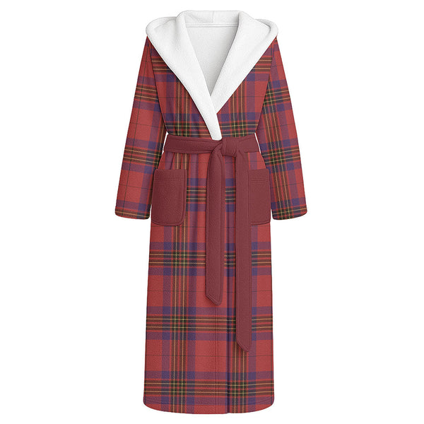 Leslie Weathered Clan Badge Tartan Flannel Hooded Bathrobe