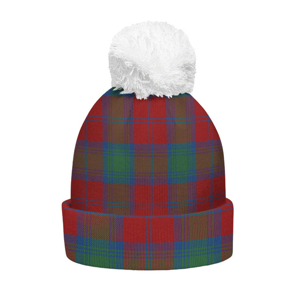 Lindsay Modern Clan Badge Tartan Bobble Beanie Hat