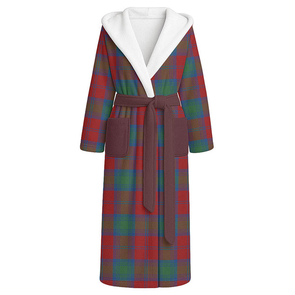 Lindsay Modern Clan Badge Tartan Flannel Hooded Bathrobe