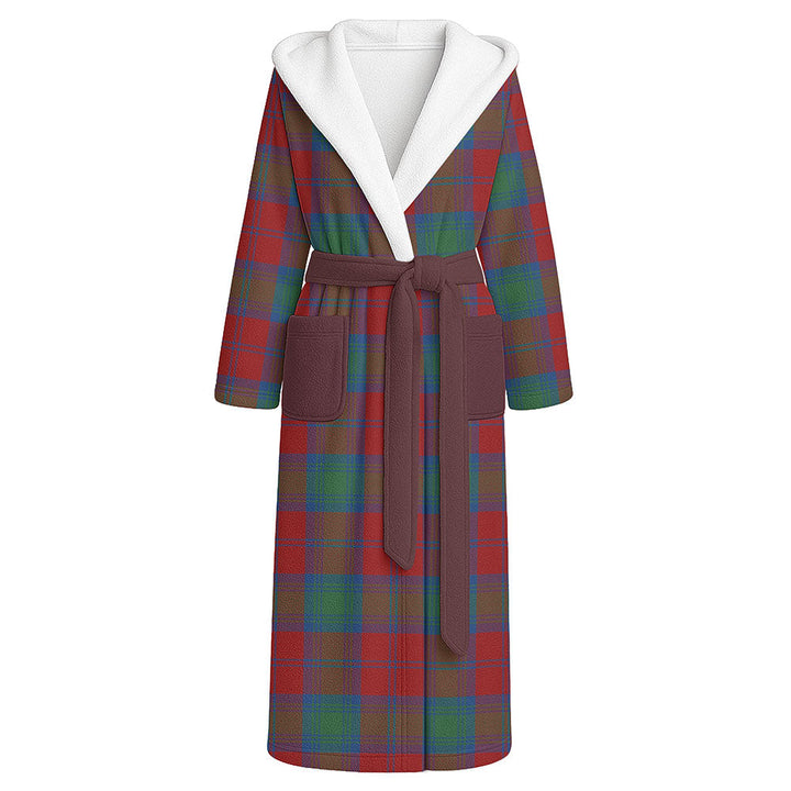 Lindsay Modern Clan Badge Tartan Flannel Hooded Bathrobe