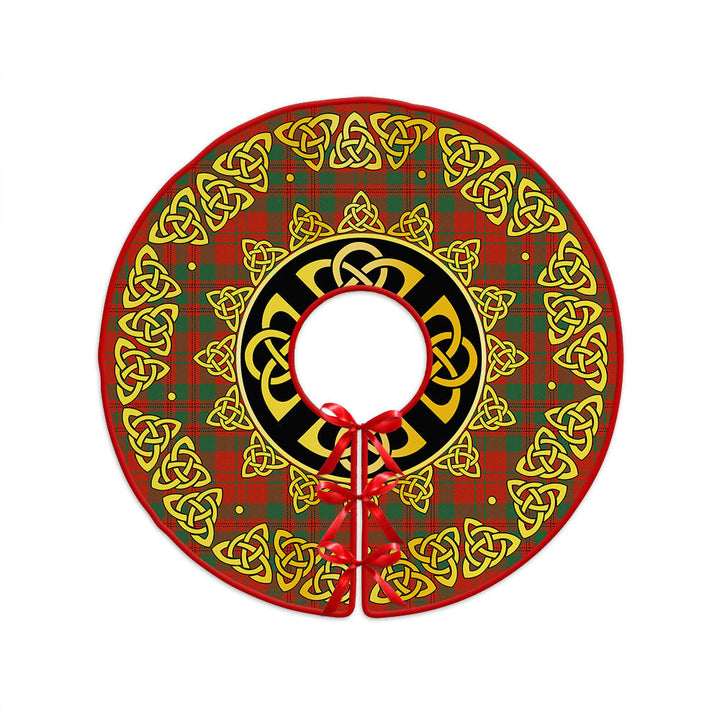 Livingstone Ancient Clan Badge Tartan Christmas Tree Skirt Golden Celtic Heritage