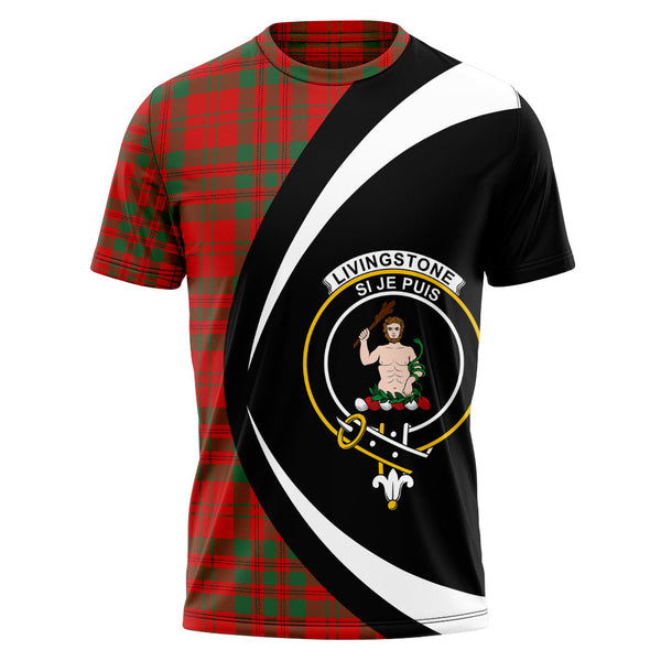 Livingstone Modern Clan Badge Tartan T-Shirt Circle Style Personalized