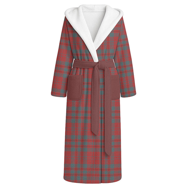 Livingstone Weathered Clan Badge Tartan Flannel Hooded Bathrobe