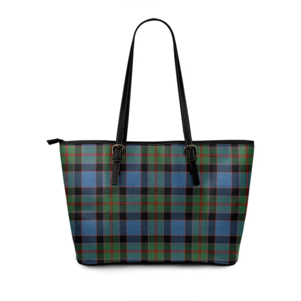 Lochaber Cameron Ancient Tartan Leather Tote Bag