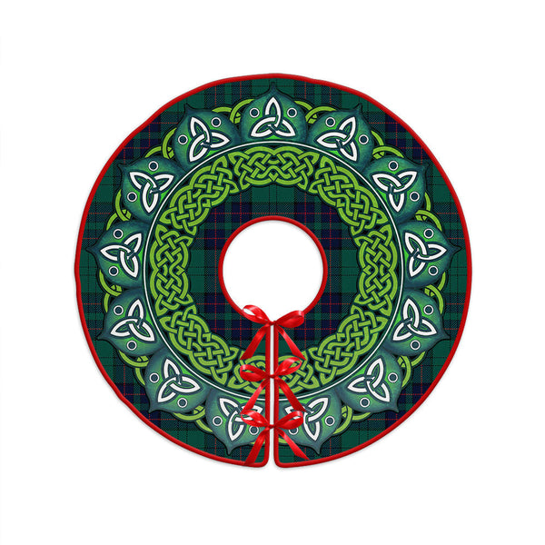 Lockhart Modern Clan Badge Tartan Christmas Tree Skirt Heritage Holiday Decor