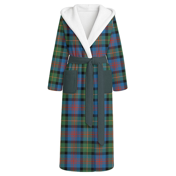 Logan Ancient Clan Badge Tartan Flannel Hooded Bathrobe