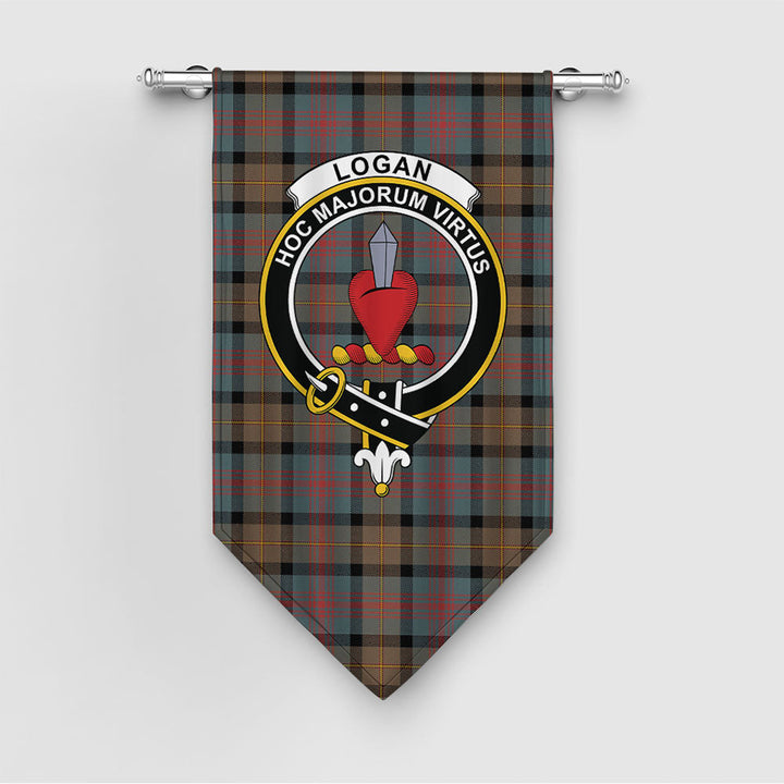 Logan Weathered Clan Badge Tartan Gonfalon