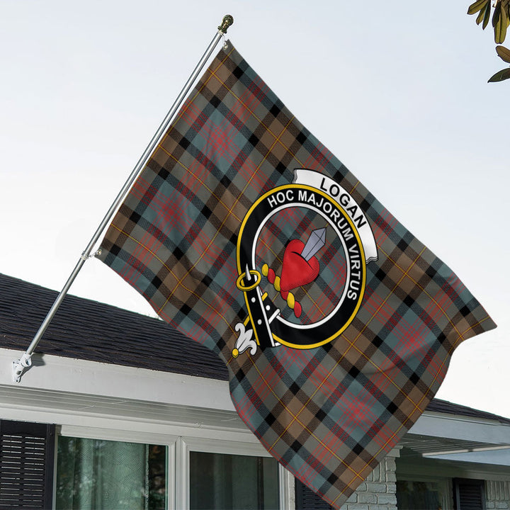 Logan Weathered Clan Badge Tartan House Flag