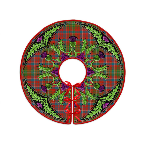 Lumsden Ancient Clan Badge Tartan Christmas Tree Skirt Scottish Thistle Design