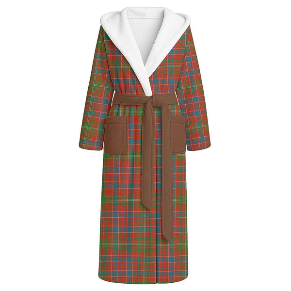Lumsden Ancient Clan Badge Tartan Flannel Hooded Bathrobe