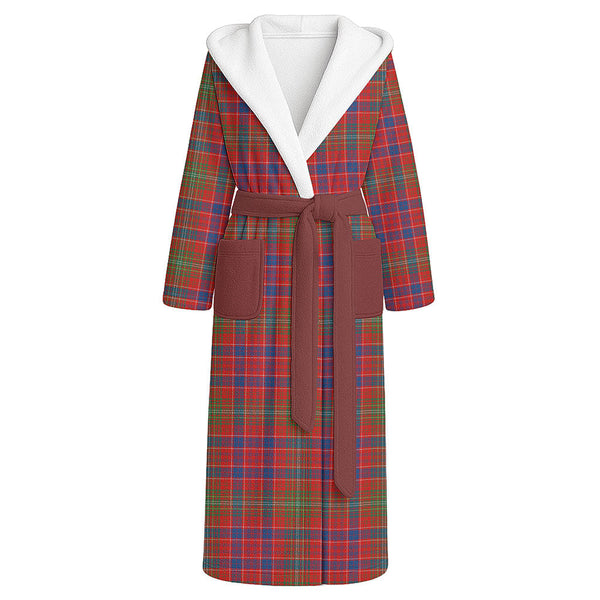 Lumsden Modern Clan Badge Tartan Flannel Hooded Bathrobe