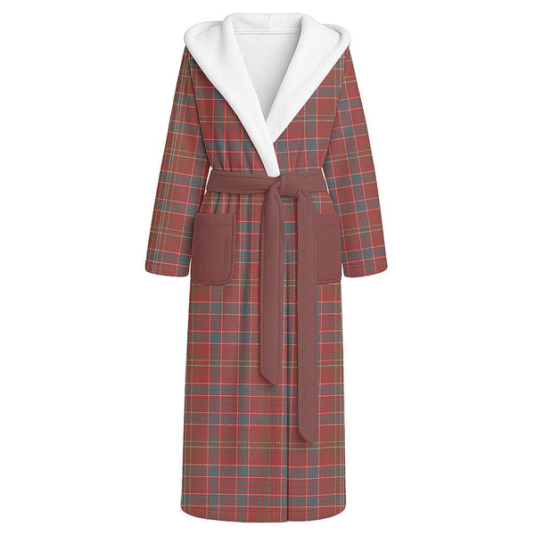 Lumsden Weathered Clan Badge Tartan Flannel Hooded Bathrobe