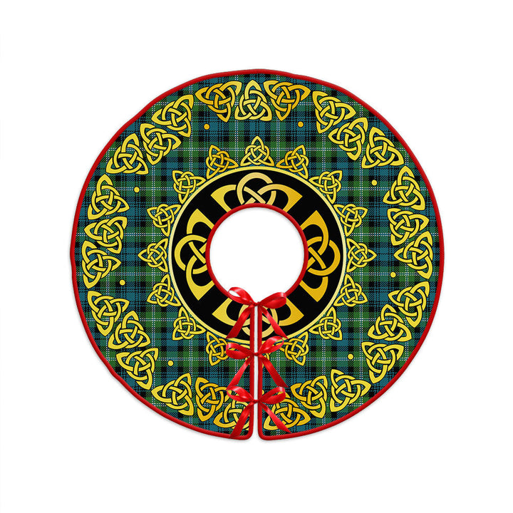 Lyon (Liall Lyall Lyle) Ancient Clan Badge Tartan Christmas Tree Skirt Golden Celtic Heritage