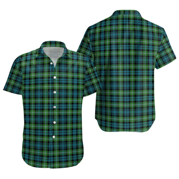 Lyon (Liall Lyall Lyle) Ancient Clan Badge Tartan Short Sleeve Shirt