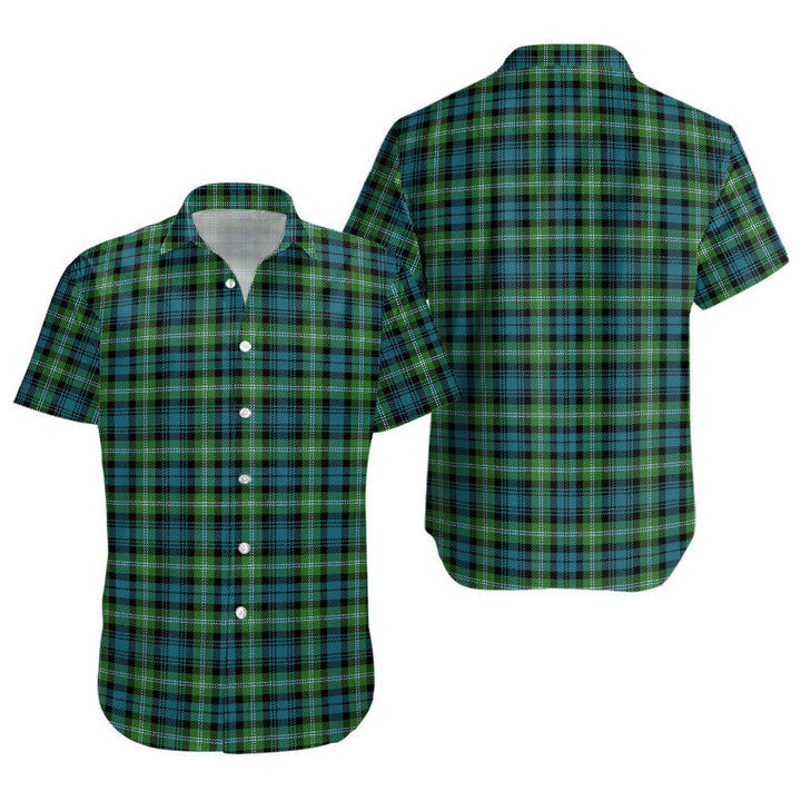 Lyon (Liall Lyall Lyle) Ancient Clan Badge Tartan Short Sleeve Shirt