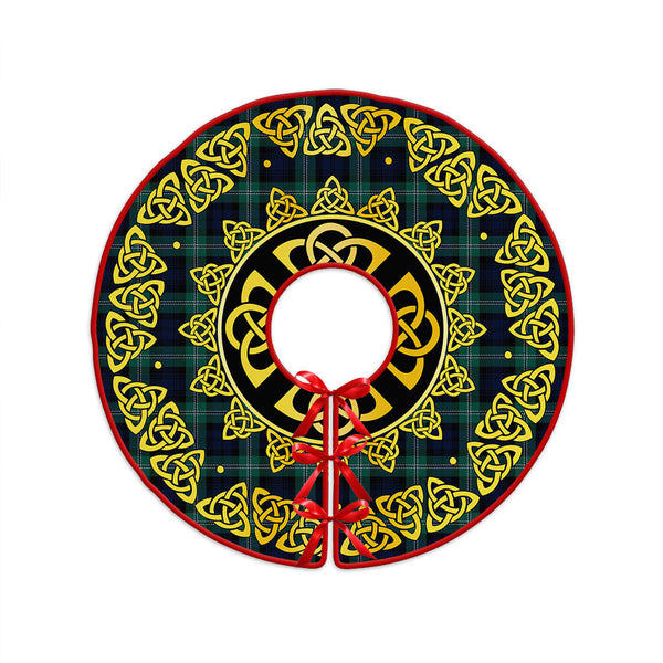 Lyon (Liall Lyall Lyle) Modern Clan Badge Tartan Christmas Tree Skirt Golden Celtic Heritage