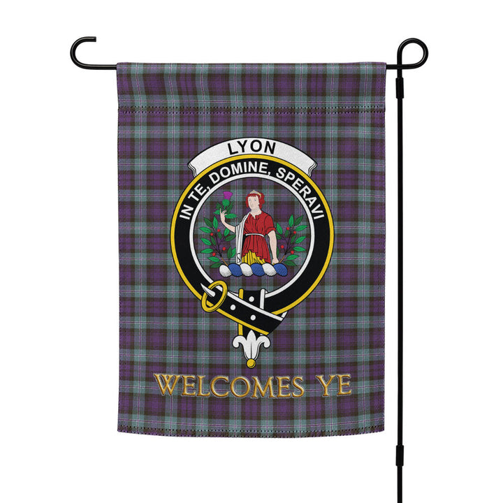 Lyon ((Liall Lyall Lyle) Weathered Clan Badge Tartan Garden Flag