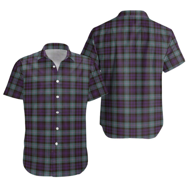Lyon ((Liall Lyall Lyle) Weathered Clan Badge Tartan Short Sleeve Shirt