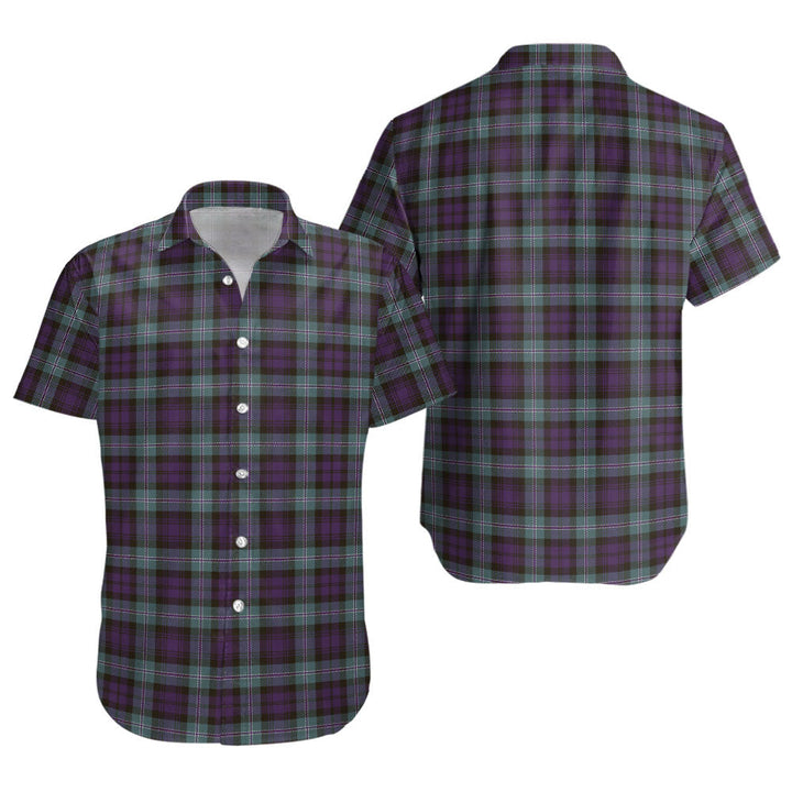 Lyon ((Liall Lyall Lyle) Weathered Clan Badge Tartan Short Sleeve Shirt