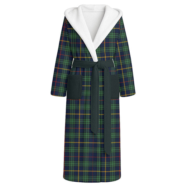 MacAinsh Modern Clan Badge Tartan Flannel Hooded Bathrobe