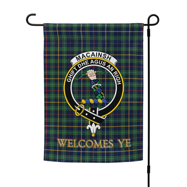 MacAinsh Modern Clan Badge Tartan Garden Flag