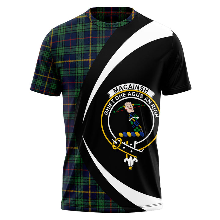 MacAinsh Modern Clan Badge Tartan T-Shirt Circle Style Personalized