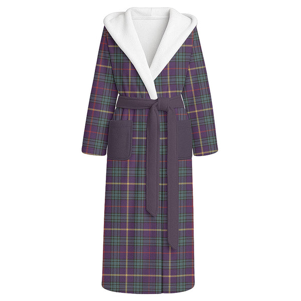 MacAinsh Weathered Clan Badge Tartan Flannel Hooded Bathrobe